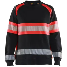 Damen Warnschutz Sweatshirt &quot;3409&quot; schwarz/rot, 3XL
