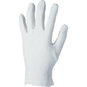 Baumwoll-Trikothandschuhe &quot;BASIC&quot; weiß mit Schichtel 9 (L)