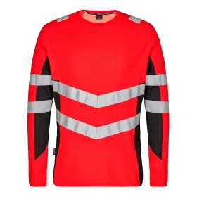 Warnschutz Langarmshirt &quot;9545-182&quot; Safety 6XL, rot/schwarz
