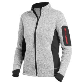 Damen Strick Fleecejacke &quot;MARIEKE&quot; grau/schwarz, S