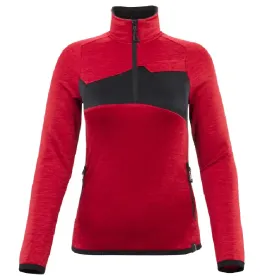 Damen Fleecepullover &quot;ACCELERATE&quot; verkehrsrot/schwarz, L
