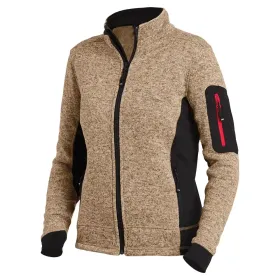 Damen Strick Fleecejacke &quot;MARIEKE&quot; beige/schwarz, S