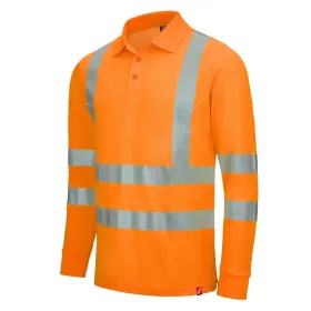 Warnschutz Langarm Polo-Shirt Kl. 3 &quot;MOTION TEX VIZ&quot; UV-Schutz XL, Orange