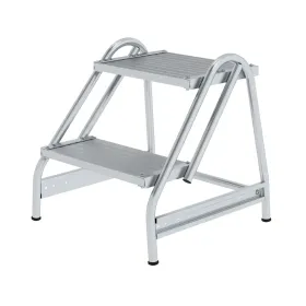 Arbeitspodest einseitig begehbar Aluminium geriffelt 2 Stufen
