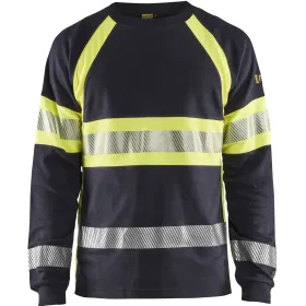 Multinorm Langarmshirt &quot;3484&quot; marine/gelb 4XL