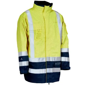 Multinorm Regenjacke &quot;086151R&quot; SecureTech Multinorm warngelb/marine, 5XL