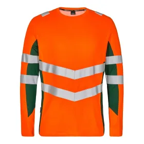 Warnschutz Langarmshirt &quot;9545-182&quot; Safety L, orange/grün
