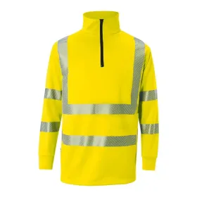 Warnschutz Zip-Sweatshirt &quot;REFLECTIQ&quot; UV-Schutz warngelb, 4XL