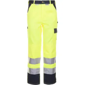 Warnschutz Bundhose &quot;KONTRAST&quot; gelb/marine, 54