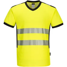 Warnschutz T-Shirt mit V-Ausschnitt "PW310" PW3 3XL, gelb/schwarz