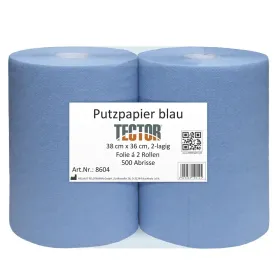 Putzpapier 38x36cm 2-lagig blau - 500 Blatt à 2 Rollen 