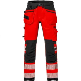 Warnschutz Stretch Handwerkerhose &quot;2707 PLU&quot; Stiby Kl. 2 rot/schwarz, D116