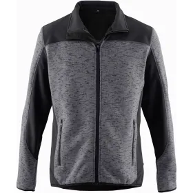 Strickfleecejacke &quot;ESSENTIAL&quot; grau/schwarz, XL