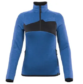 Damen Fleecepullover &quot;ACCELERATE&quot; azurblau/schwarzblau, S