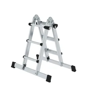 Teleskopleiter 4-teilig mit Traverse 4x3 Sprossen
