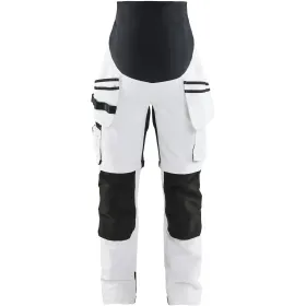 Damen Maler Zip-Off Umstandshose &quot;7102&quot; weiß/schwarz XS