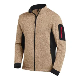 Strick Fleecejacke &quot;CHRISTOPH&quot; M, beige/schwarz