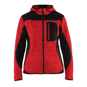 Damen Strickjacke &quot;4931&quot; mit Softshell rot/schwarz, XL