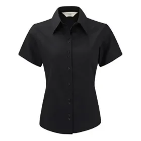 Damenbluse kurzarm 120g/m² black, L