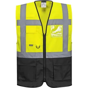 Warnweste Executive &quot;WARSCHAU&quot; Kl. 1 gelb/schwarz, M