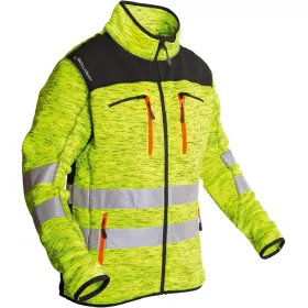 Strickjacke "INUIT" L, neongelb-melange/reflex