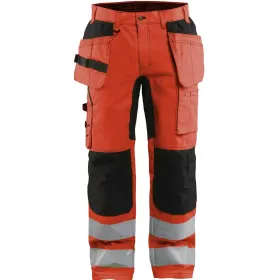 Warnschutz-Stretch-Bundhose &quot;1552&quot; rot/schwarz, D116
