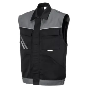 Arbeitsweste &quot;HIGHLINE&quot; 285g/m² Canvas-Besatz M, schwarz/schiefer/zink