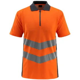 Warnschutz Polo-Shirt "MURTON" Safe Supreme UV-Schutz XXL, orange/schwarzblau