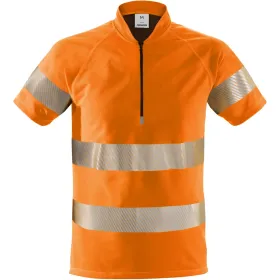 Warnschutz Funktions Zip-Shirt &quot;7117 TCY&quot; Orange, M