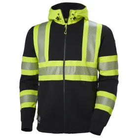 Warnschutz Kapuzen-Sweatjacke "ICU" XL, gelb/schwarz
