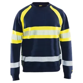 Warnschutz Pullover "3359" XL, marine/gelb