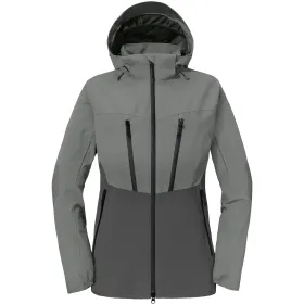 Damen Stretch Regenjacke &quot;SCHUTZSCHILD&quot; Zipin grau, XS