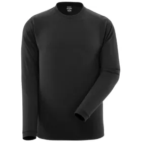 Herren Langarmshirt Rundhals Crossover L, schwarz