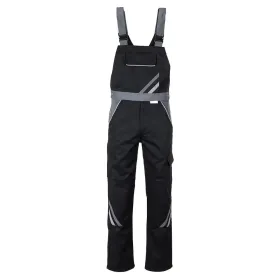 Latzhose &quot;HIGHLINE&quot; 285g/m² Canvas-Besatz 56, schwarz/schiefer/zink