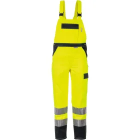 Warnschutz Latzhose &quot;KONTRAST&quot; gelb/marine, 54
