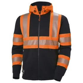 Warnschutz Kapuzen-Sweatjacke &quot;ICU&quot; orange/schwarz, M