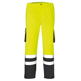 Warnschutz Regenhose &quot;BALTIMORE&quot; gelb/marine XL